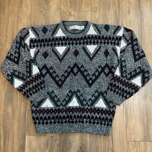 Vintage Michael Gerald Geometric Pattern Crewneck Sweater